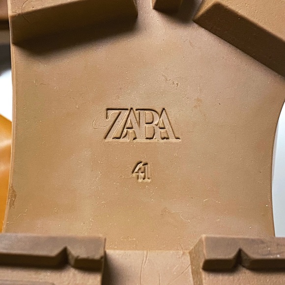 Zara Tan Cognac Brown Platform Knee High Leather Boots 41 10 11 - Picture 8 of 9